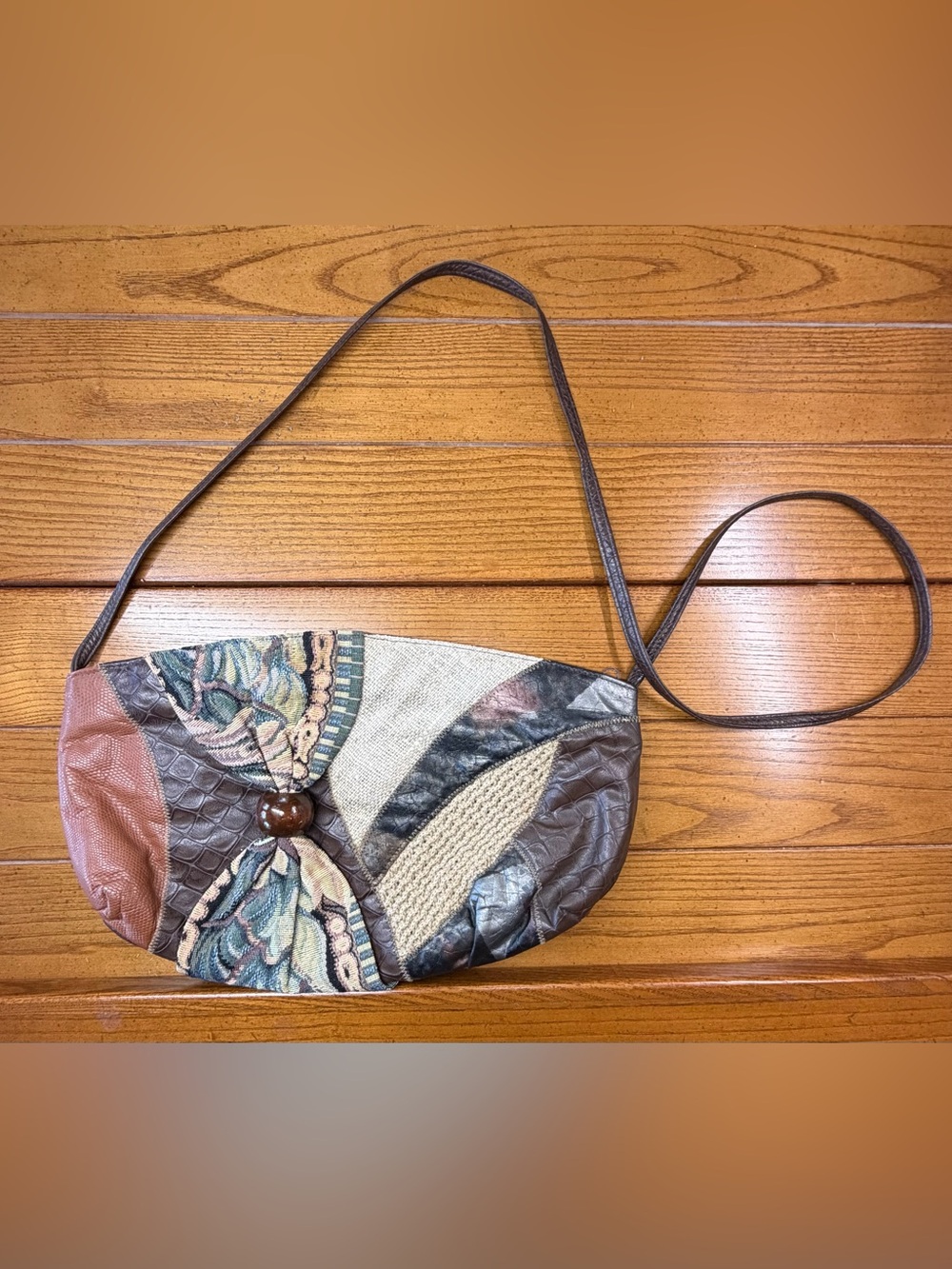 Vintage 80s Fifth Avenue Handbags Patchwork Crossbody | Made in USA